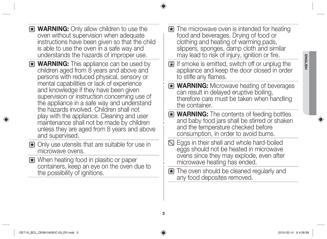 Samsung GE71A/BOL, GE71A/XEO manual English 