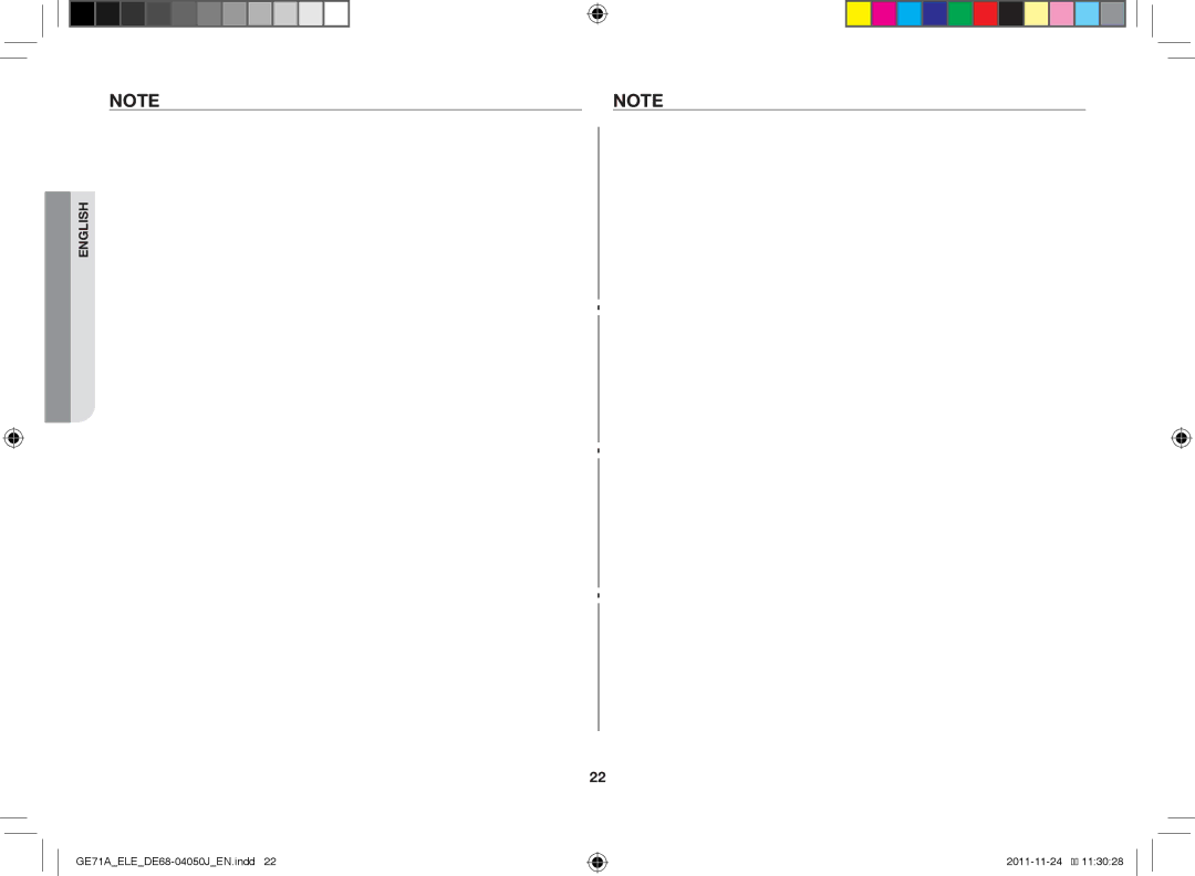 Samsung GE71A/XEO, GE71A/ELE manual English 