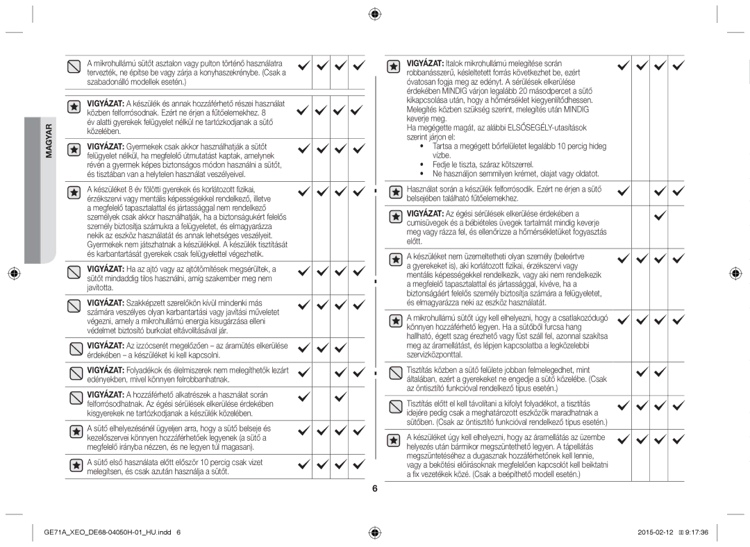 Samsung GE71A/XEO, GE71A/ELE manual Magyar 