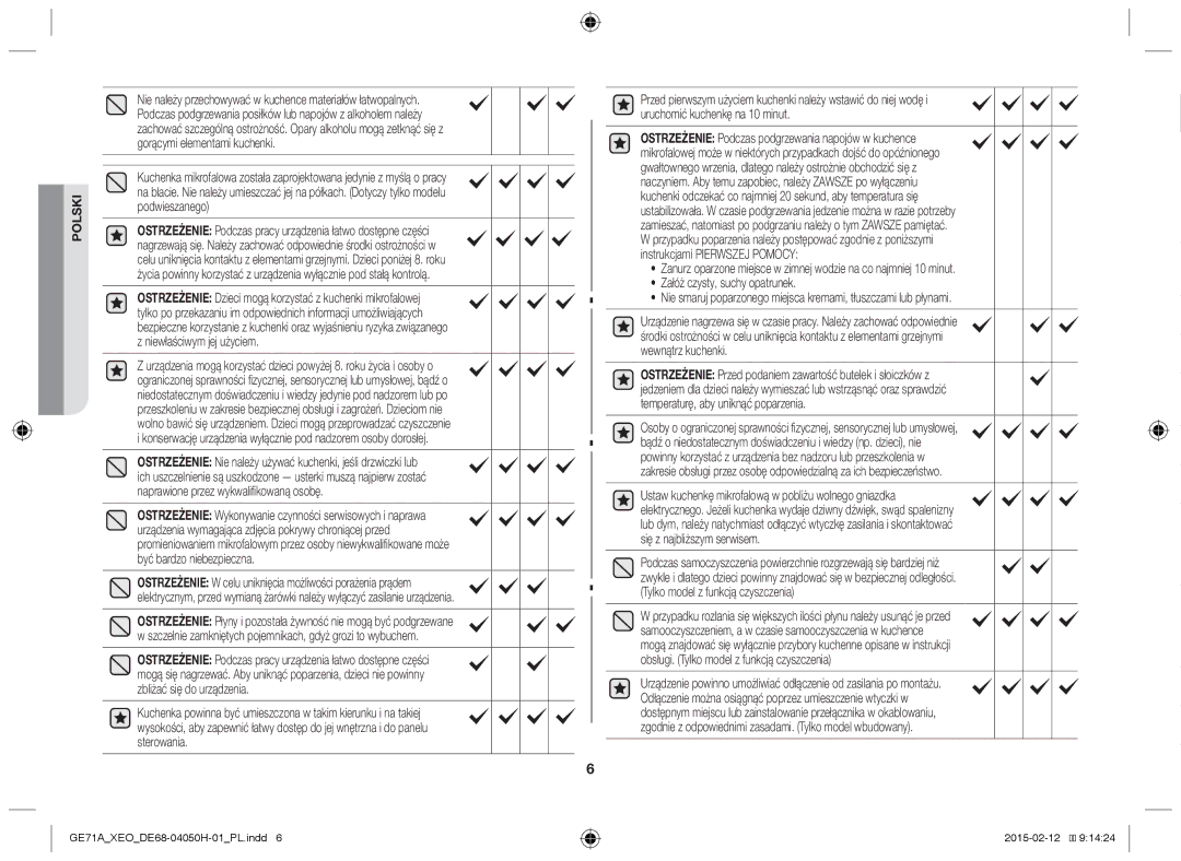 Samsung GE71A/XEO, GE71A/ELE manual Polski 