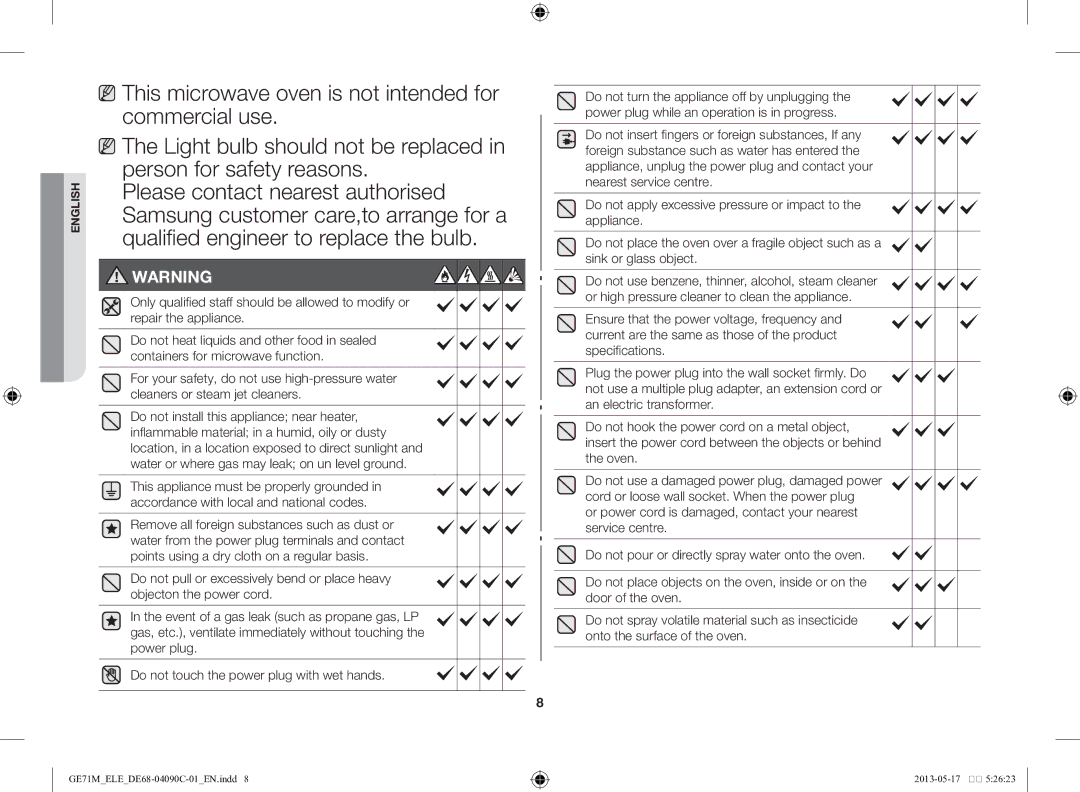 Samsung GE71M/ELE manual English 