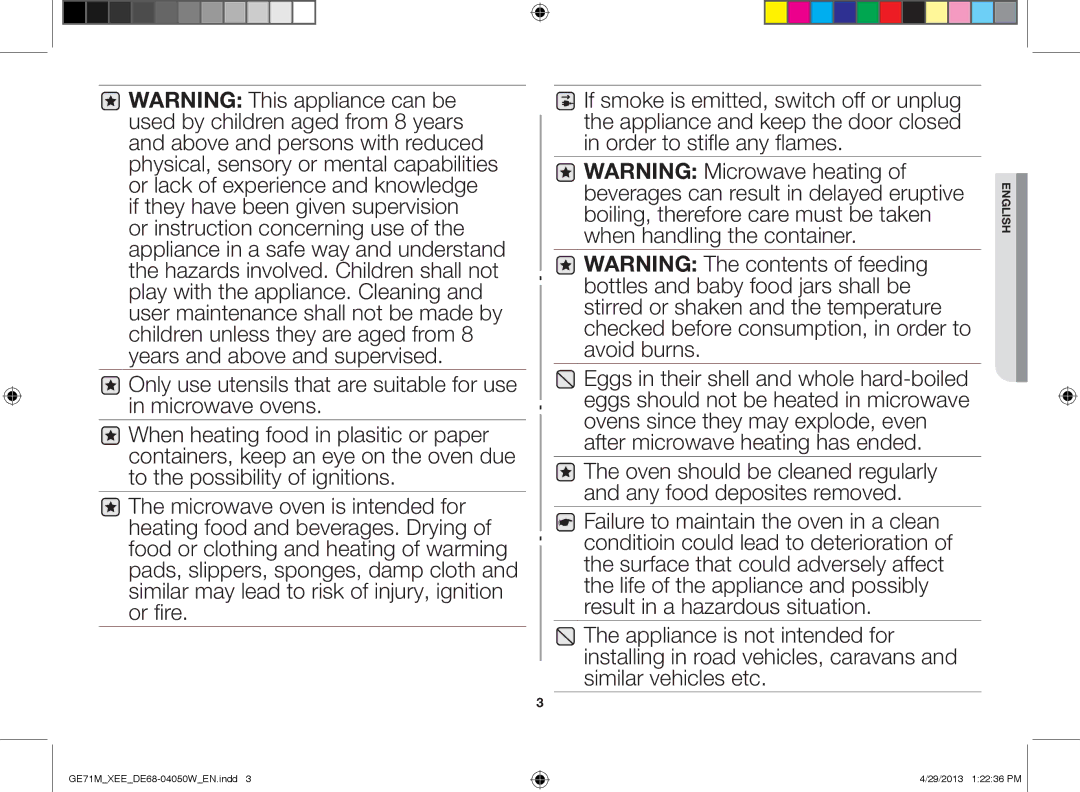 Samsung GE71M/XEE manual English 