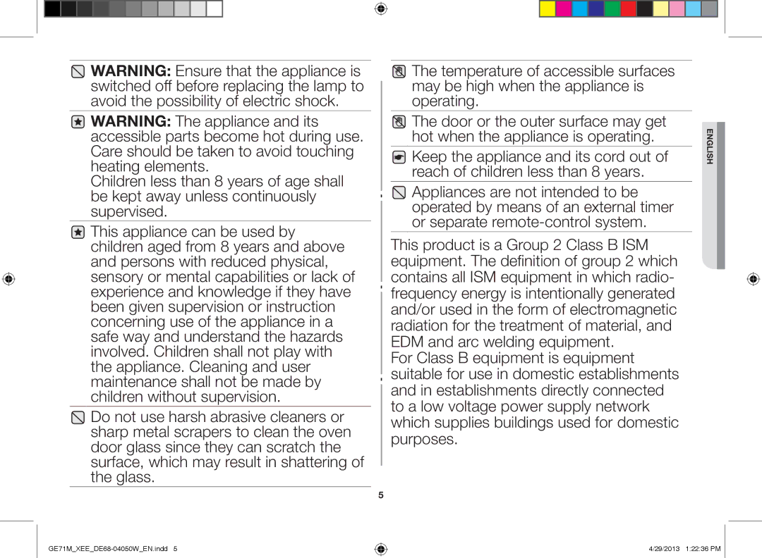 Samsung GE71M/XEE manual English 