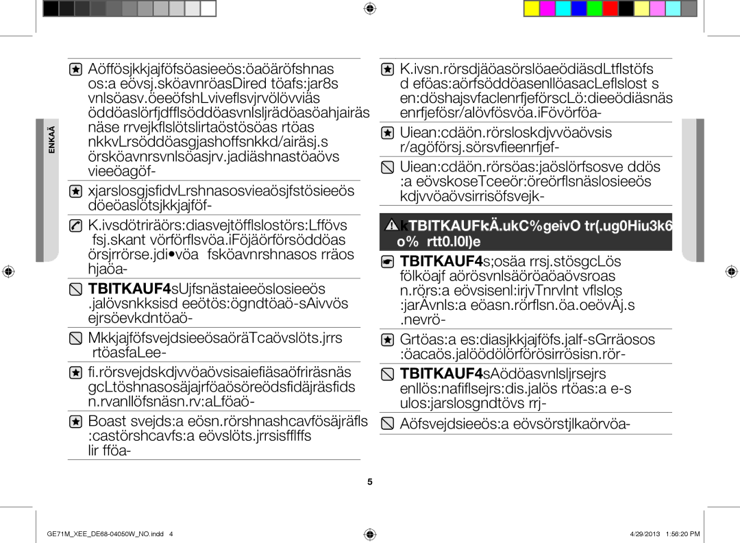 Samsung GE71M/XEE manual Norsk 