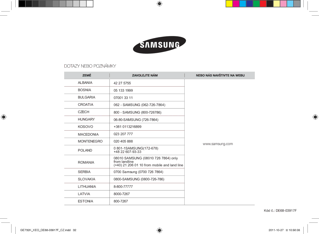 Samsung GE732K-B/XEO manual Albania 