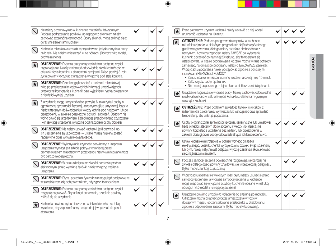 Samsung GE732K-B/XEO manual Załóż czysty, suchy opatrunek 