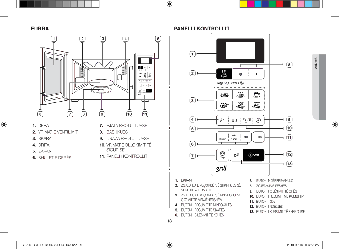 Samsung GE73A/XEO, GE73A/BOL manual Furra Paneli I Kontrollit, Butoni +30s 