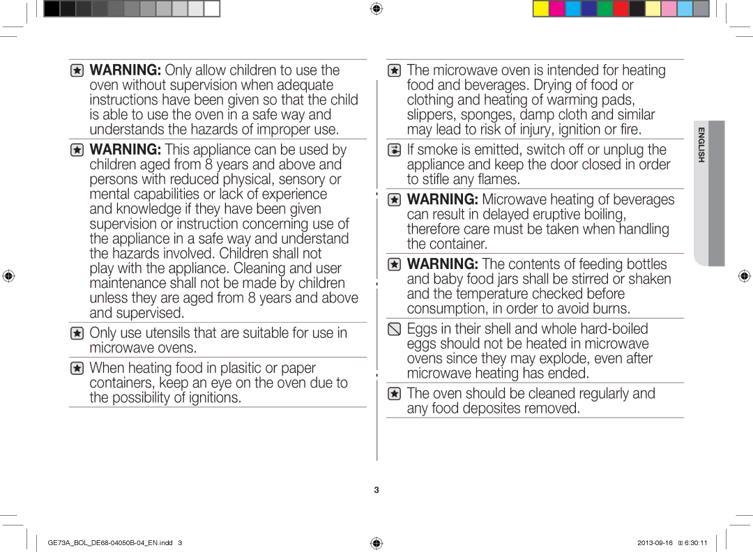 Samsung GE73A/XEO, GE73A/BOL manual English 