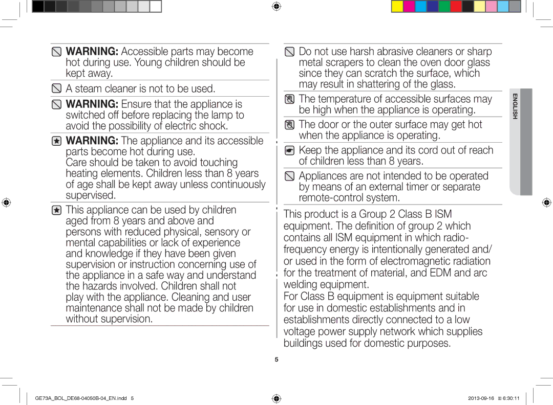 Samsung GE73A/XEO, GE73A/BOL manual English 