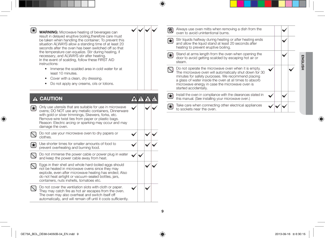 Samsung GE73A/XEO, GE73A/BOL manual English 