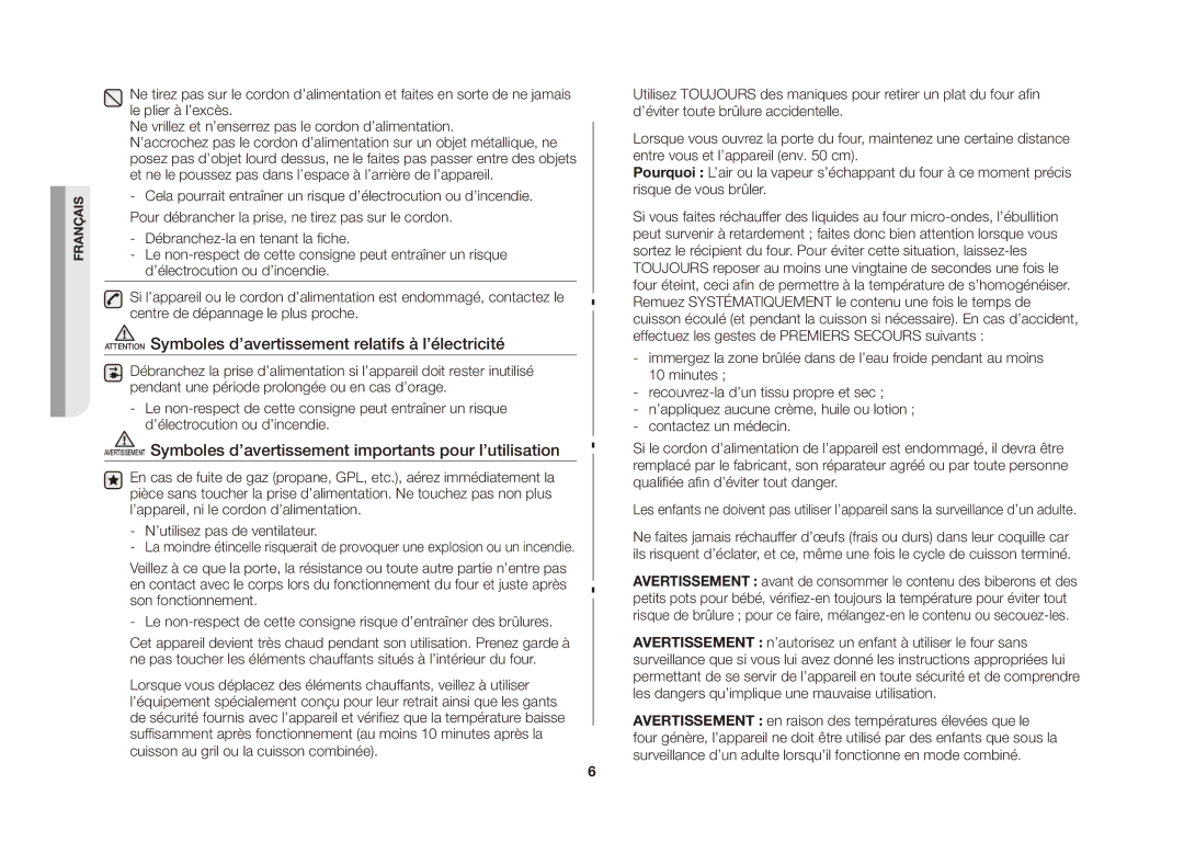 Samsung GE81A/XEF manual Français 