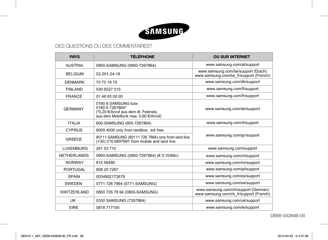 Samsung GE81K-1/XEF 02-201-24-18, 70 70 19, 030-6227, 01 48 63 00 0180 6 Samsung bzw, 261 03, 815, 808 20, 0034902172678 