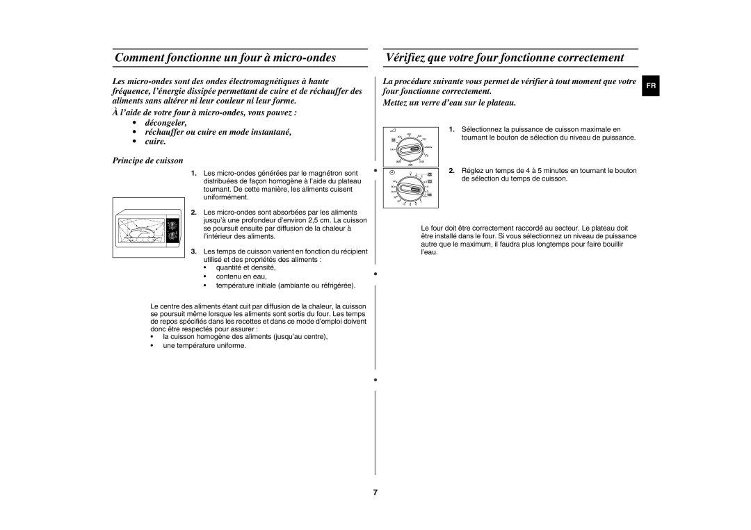 Samsung GE81W-S/XEF manual Comment fonctionne un four à micro-ondes, Vérifiez que votre four fonctionne correctement 