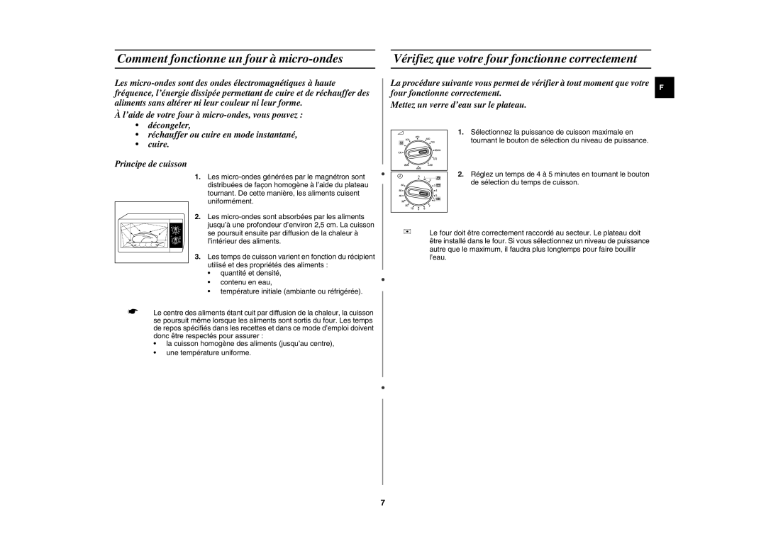 Samsung GE81W/XEF manual Comment fonctionne un four à micro-ondes, Vérifiez que votre four fonctionne correctement 