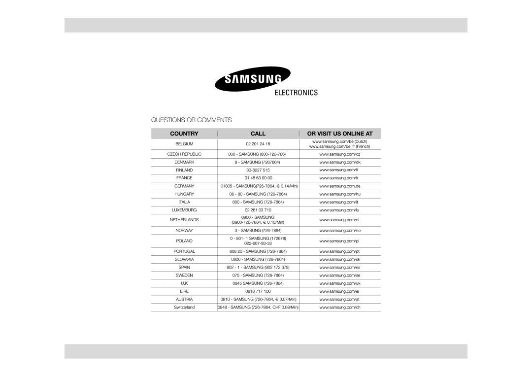 Samsung GE82N-B/BOL, GE82N-S/BOL manual 