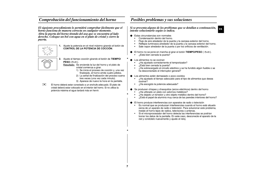 Samsung GE82P/XEC manual Ajuste la potencia en el nivel máximo girando el botón de 