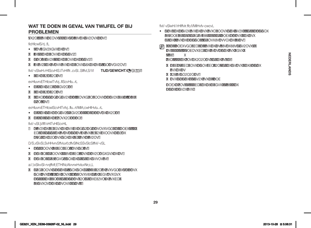 Samsung GE82V-WW/XEN manual WAT TE Doen in Geval VAN Twijfel of BIJ Problemen, De oven stoort de radio of televisie 