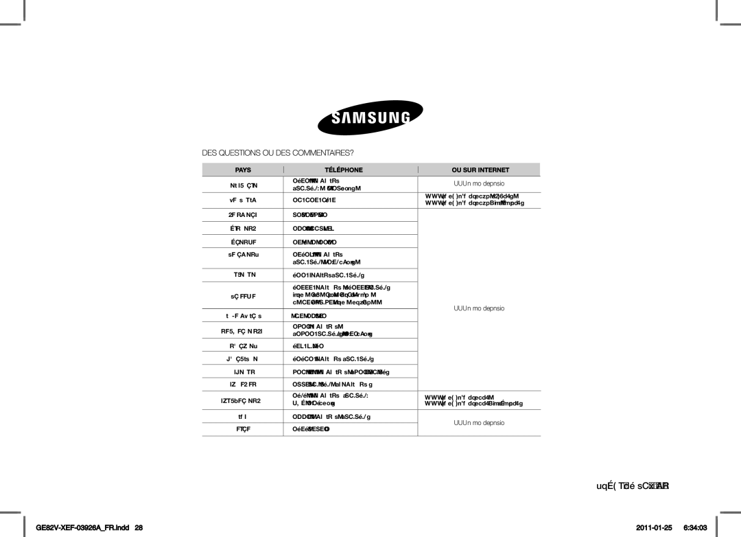 Samsung GE82V/XEF manual Code N DE68-03926A, Germany 