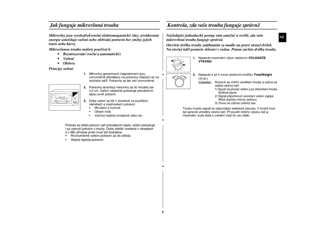 Samsung GE82Y-S/XEH manual Jak funguje mikrovlnná trouba, Kontrola, zda vaše trouba funguje správně 