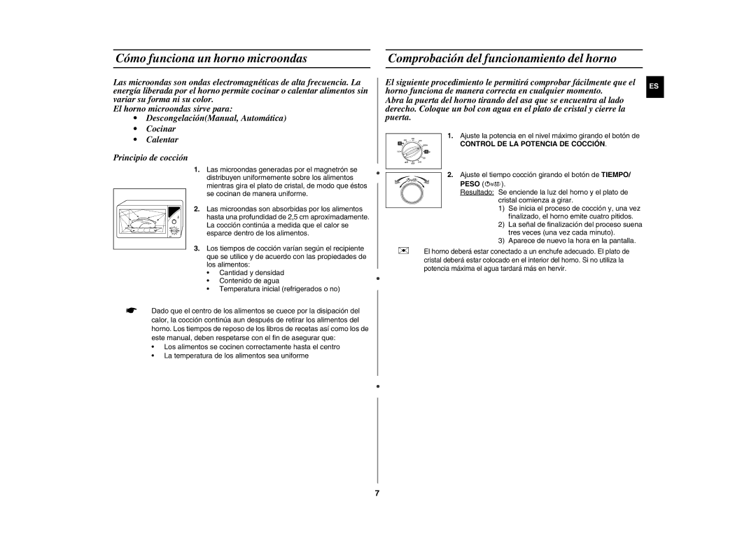 Samsung GE82Y-S/XEC, GE82Y/XEC manual Control DE LA Potencia DE Cocción, Peso 