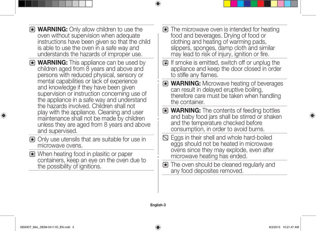 Samsung GE83DT-1/BAL manual English-3 