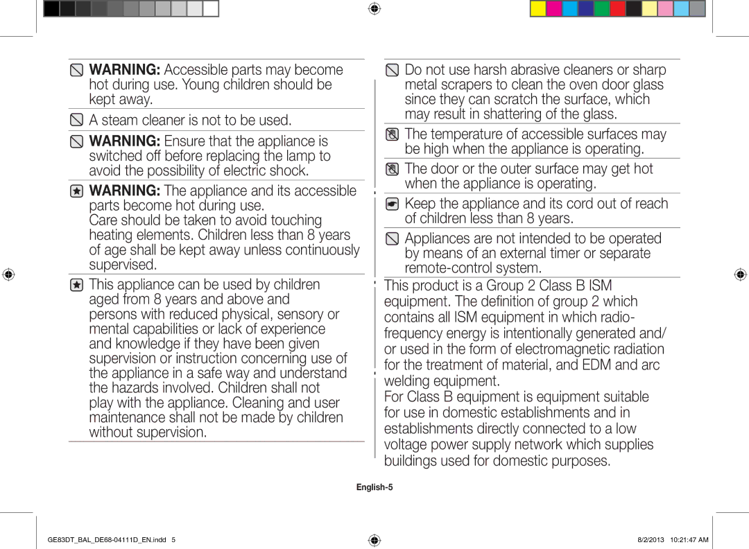 Samsung GE83DT-1/BAL manual English-5 