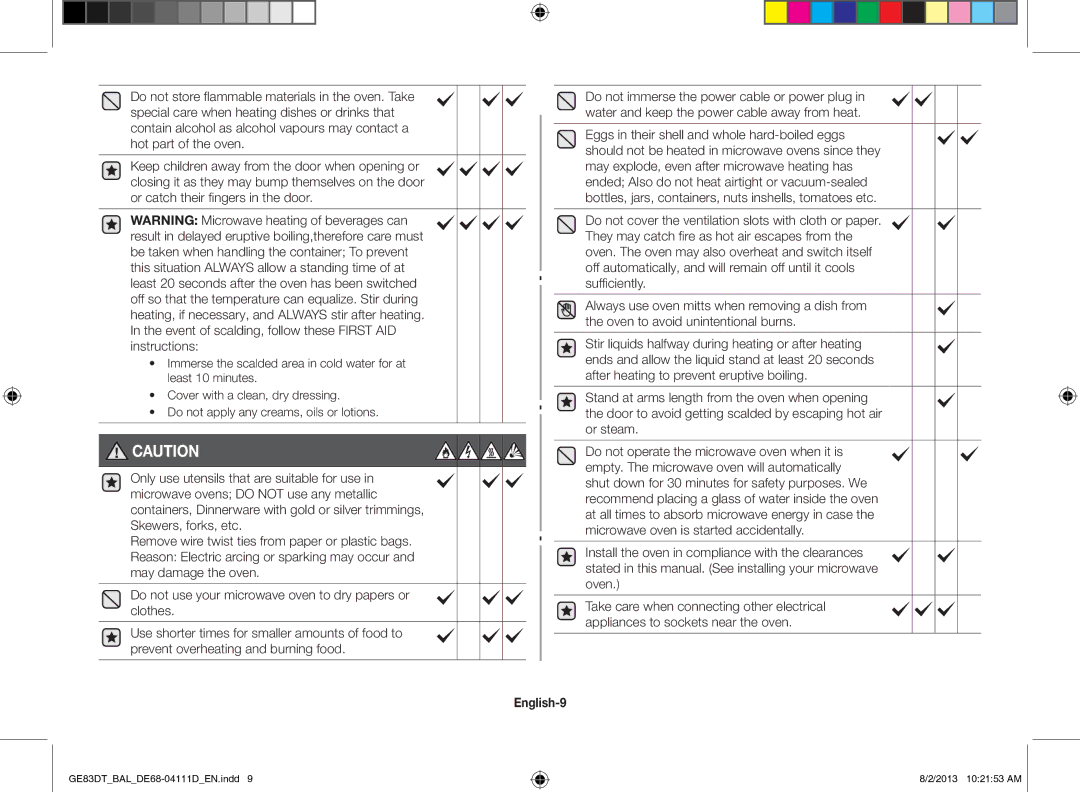 Samsung GE83DT-1/BAL manual English-9 