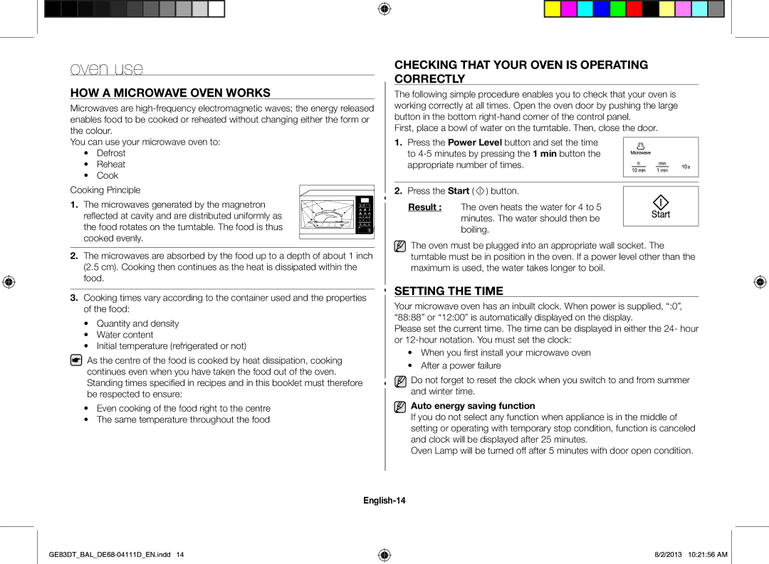 Samsung GE83DT-1/BAL manual Oven use, HOW a Microwave Oven Works, Checking That Your Oven is Operating Correctly 