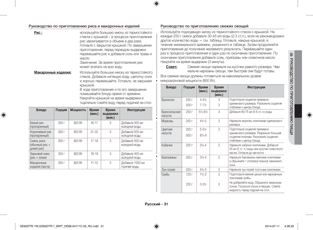 Samsung GE83MR/BWT manual Рис 