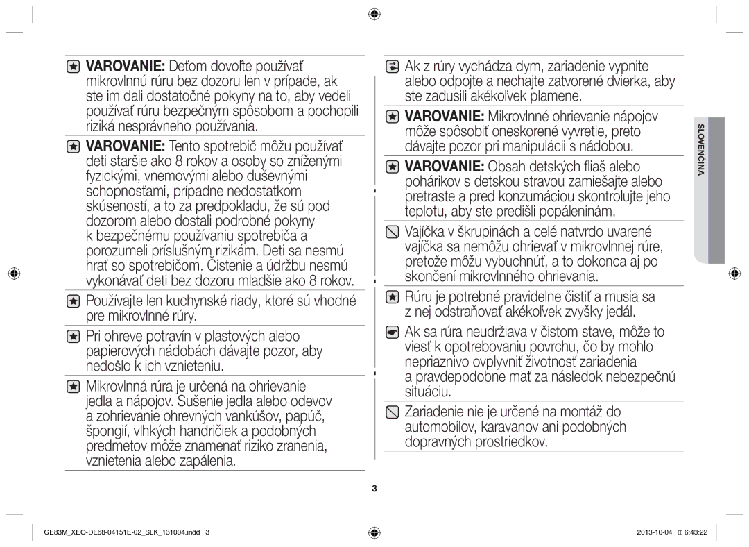 Samsung GE83M/XEO manual Pravdepodobne mať za následok nebezpečnú situáciu 