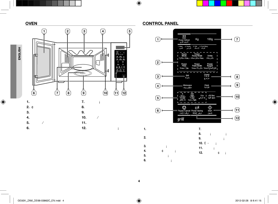 Samsung GE83X/ZAM manual Oven Control panel, 10. +30Sec. Button 