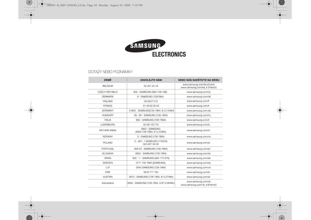 Samsung GE86N-B/XEH manual #$ !#$#% 