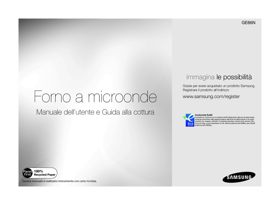 Samsung GE86N-S/XET, GE86N-B/XET manual Forno a microonde 