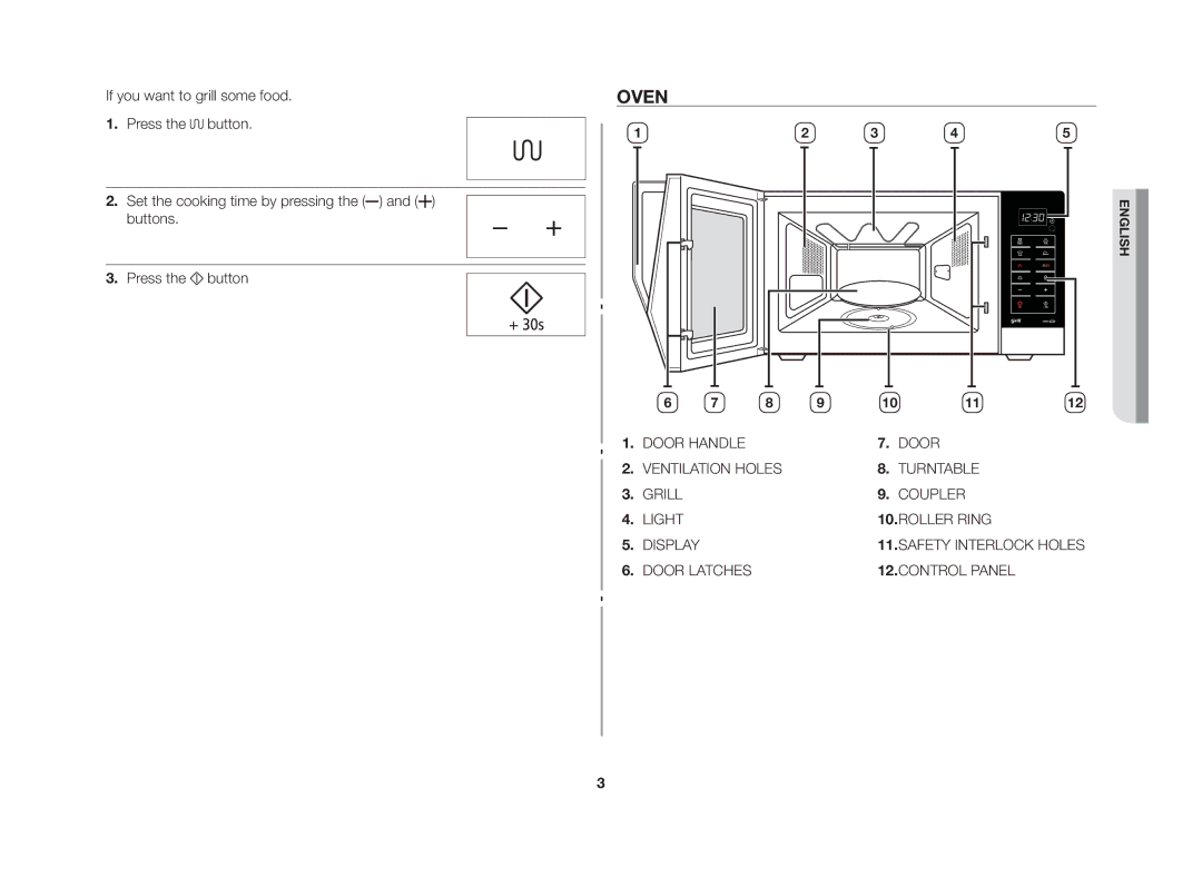 Samsung GE86NT-S/XSV manual Oven 