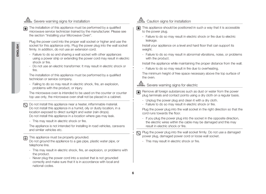 Samsung GE86NT-S/XSV manual English 