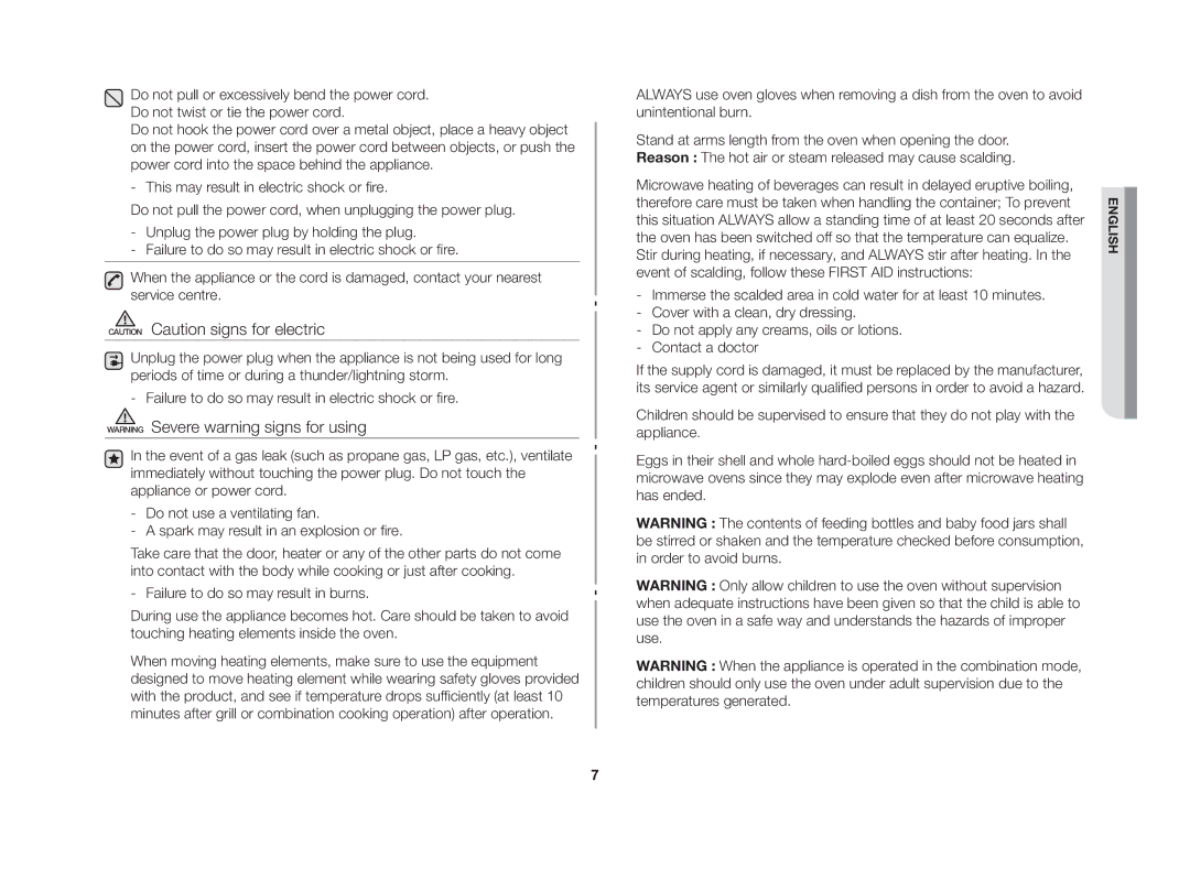 Samsung GE86NT-S/XSV manual English 