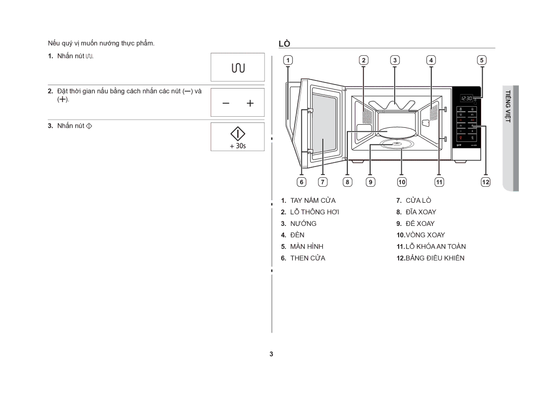 Samsung GE86NT-S/XSV manual Tiếng Việt 