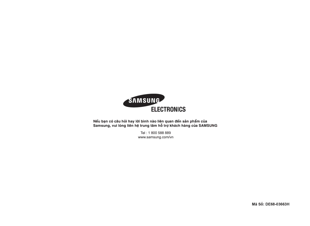 Samsung GE86NT-S/XSV manual Mã Số DE68-03663H 