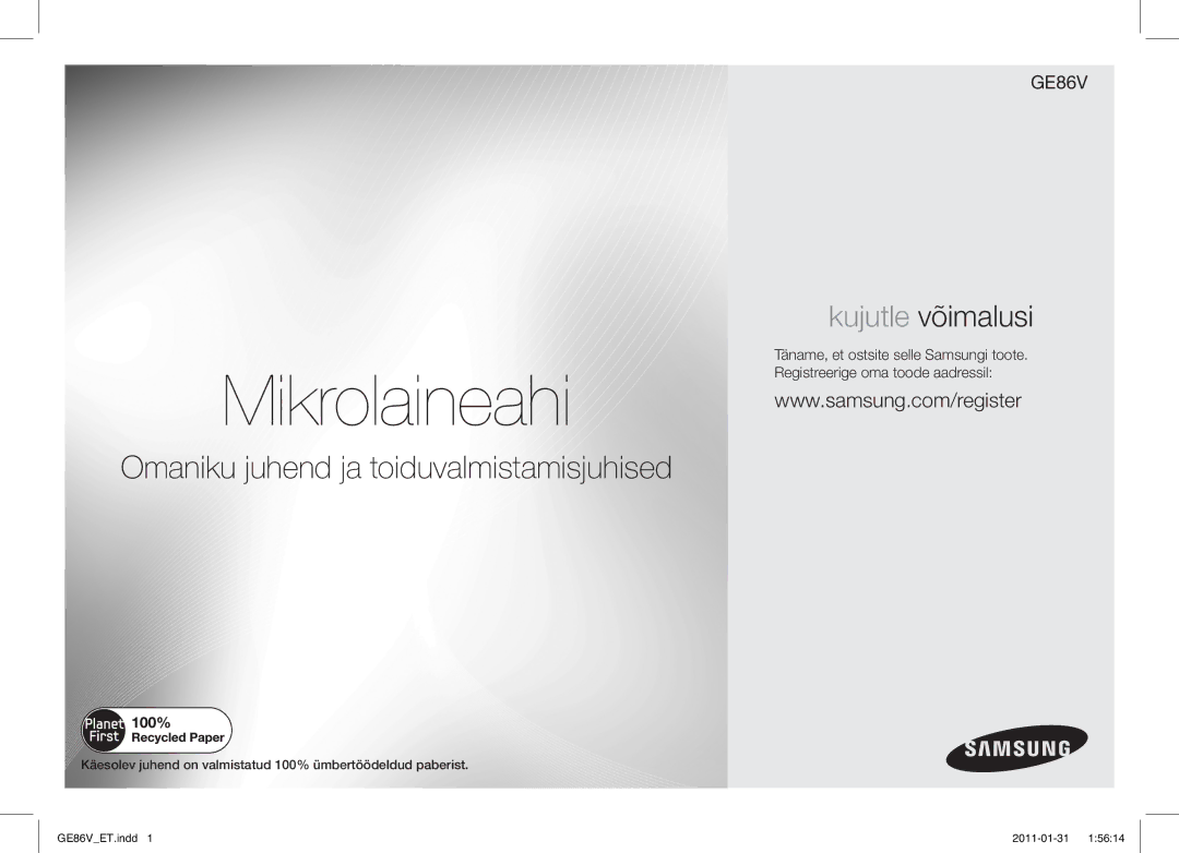 Samsung GE86V-WW/BAL, GE86V-BB/BAL manual Mikrolaineahi 