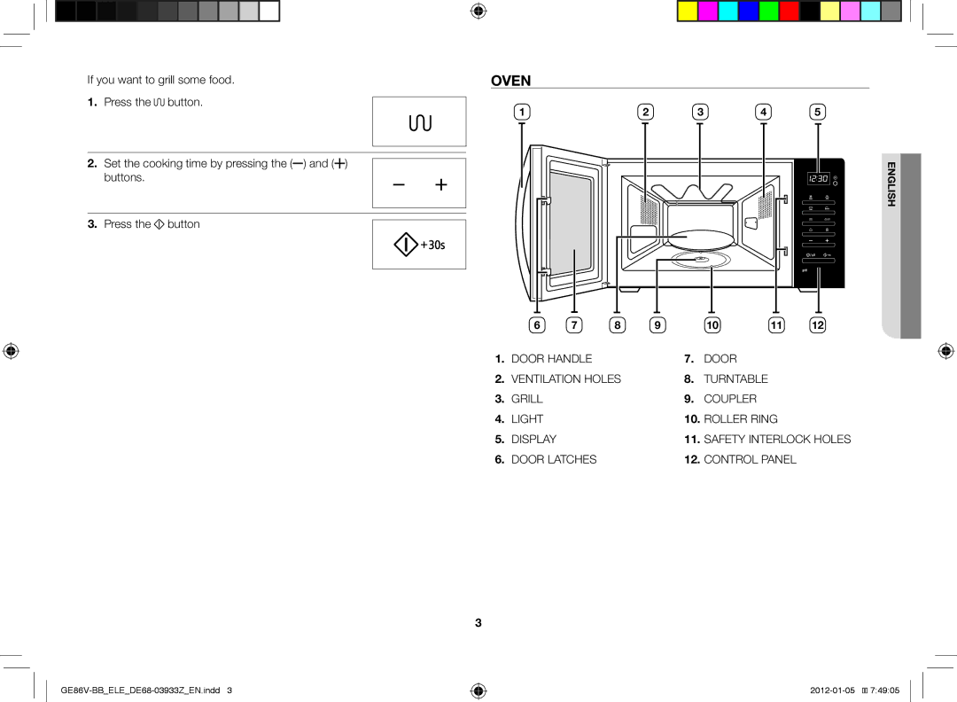 Samsung GE86V-BB/ELE manual Oven 