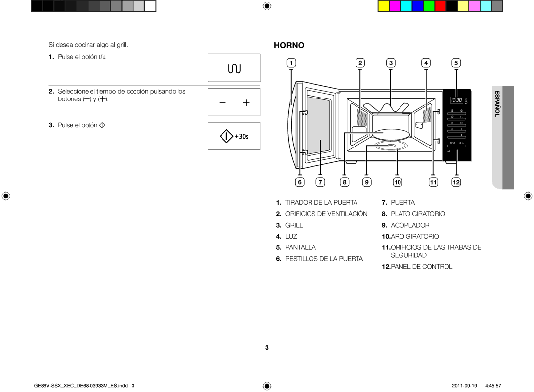 Samsung GE86V-SSX/XEC, GE86V-SS/XEC, GE86V-BBX/XEC manual Horno 