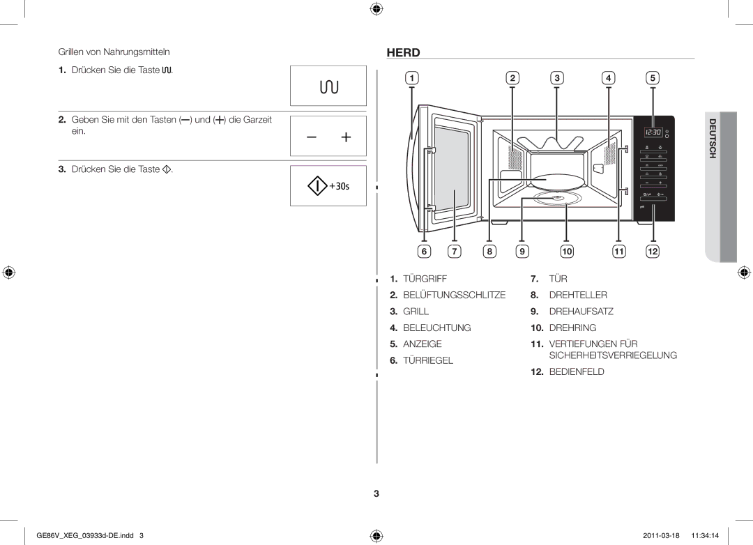 Samsung GE86V-S/XEG manual Herd 