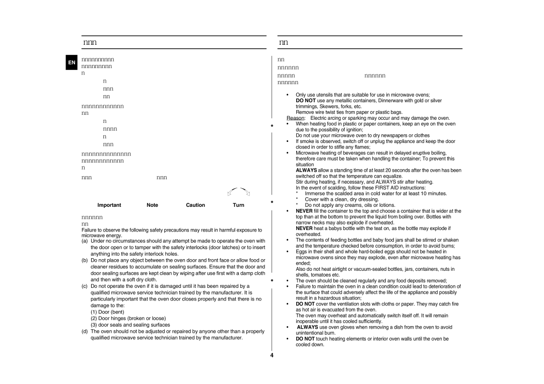 Samsung GE872-S/XSV manual Using this Instruction Booklet, Safety Precautions 