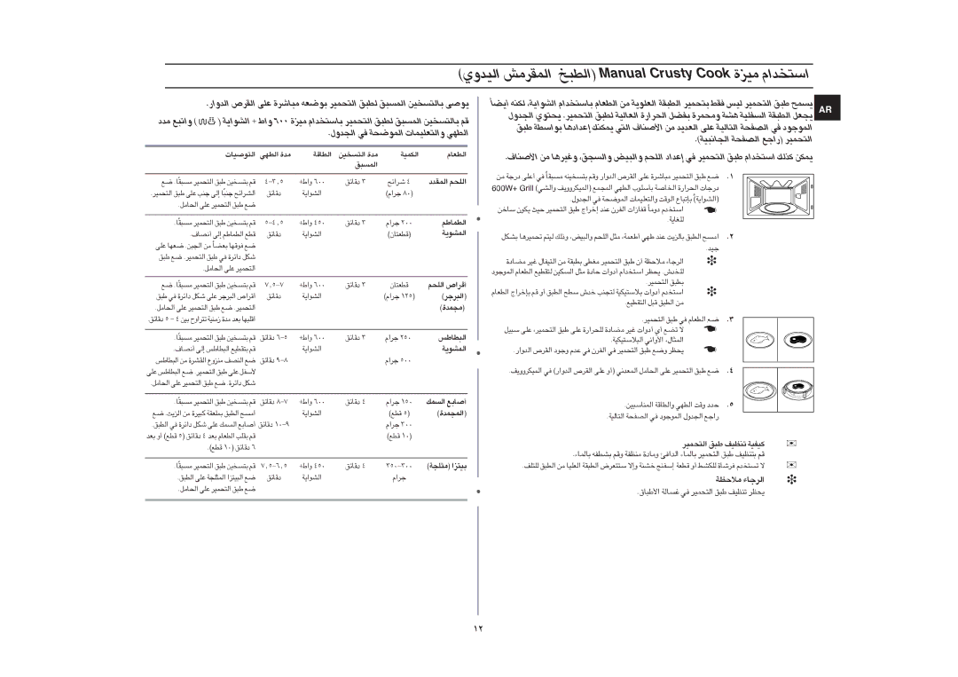 Samsung GE87G/ZAM manual «∞ObËÍ «∞LId±g «∞D∂a launaM kooCytsurC …±Oe «ß∑ªb«Â 