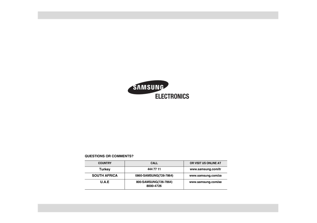 Samsung GE87G/ZAM manual 8000-4726 