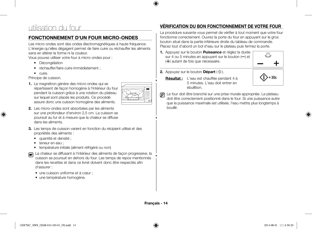 Samsung GE87MC/SWS manual Utilisation du four, Fonctionnement dun four micro-ondes 