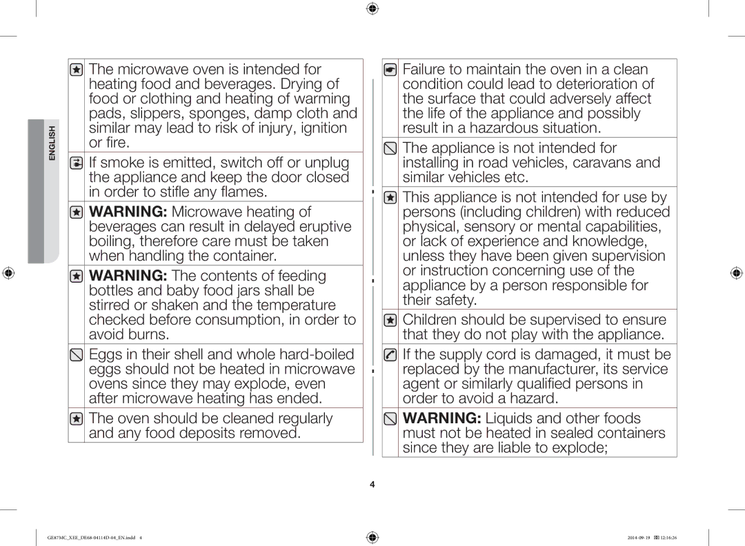 Samsung GE87MC/XEE manual English 