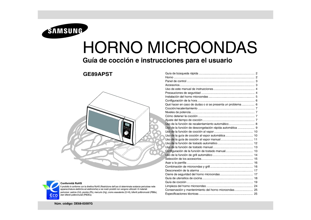 Samsung GE89APST-R/XEF manual Four À MICRO-ONDES, Code No .DE68-03597C 