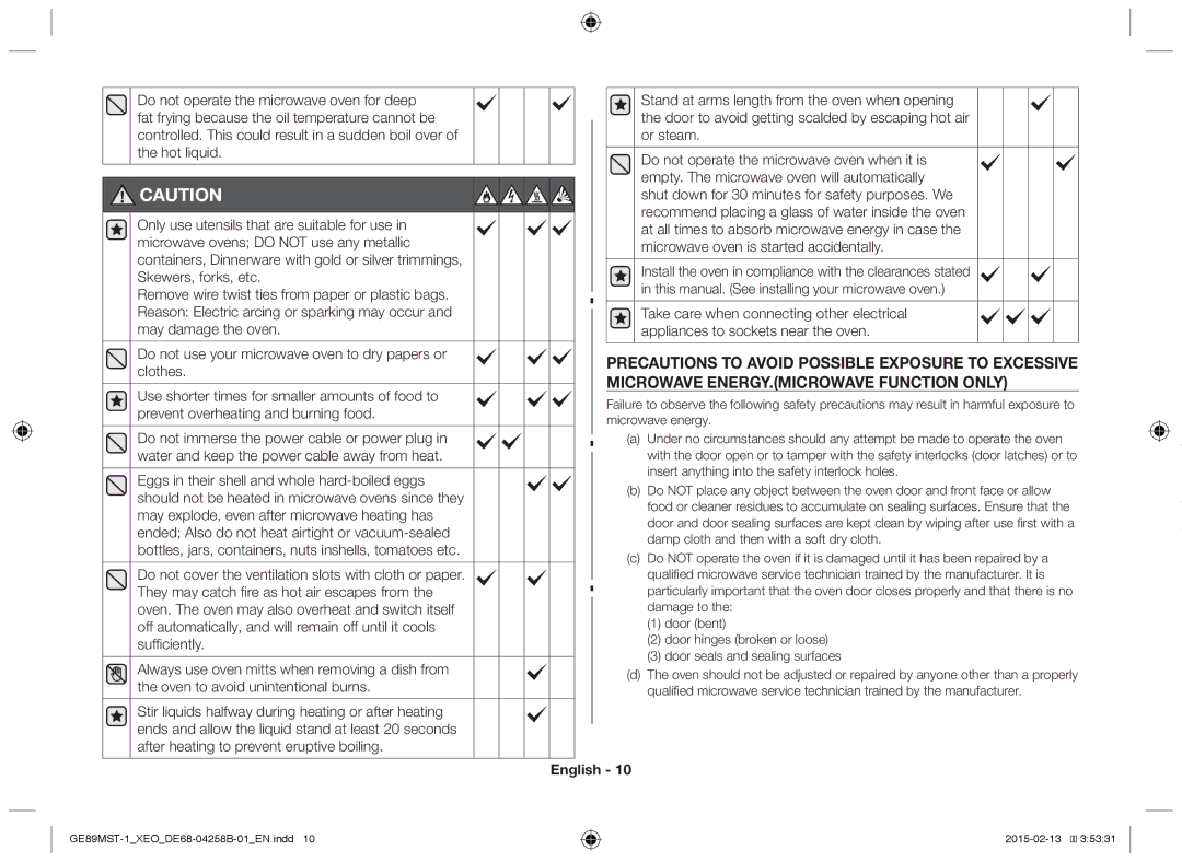 Samsung GE89MST-1/XEG manual English 