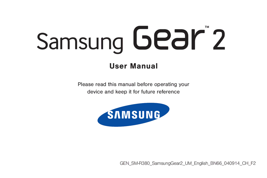 Samsung SMA380 user manual GENSM-R380SamsungGear2UMEnglishBN66040914CHF2 